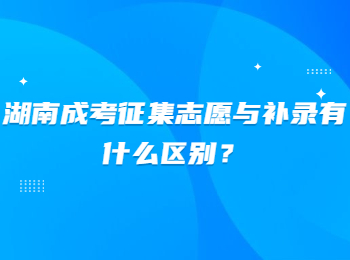 湖南成考征集志愿與補錄有什么區別？